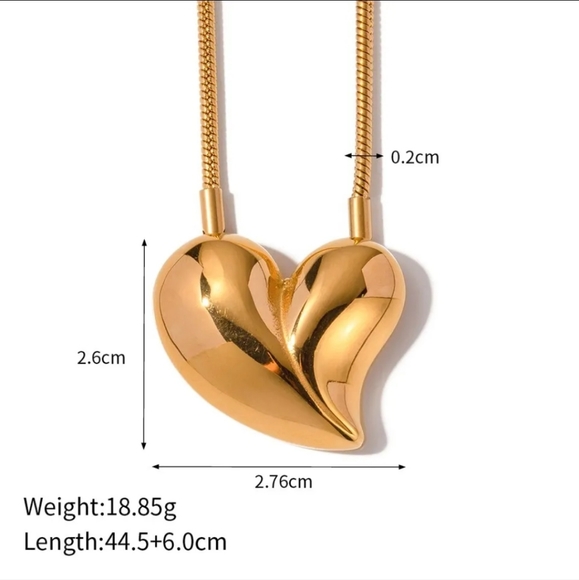 18 k  Gold plated heart  necklace - Picture 4 of 5
